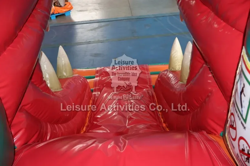 Small Inflatable Multiplay Bouncy Castles T Rex With Slide